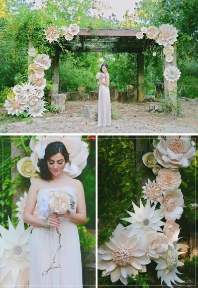 Flores de papel gigantes na decoração de casamentos