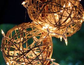 decoração casamento barbante bolas luminária