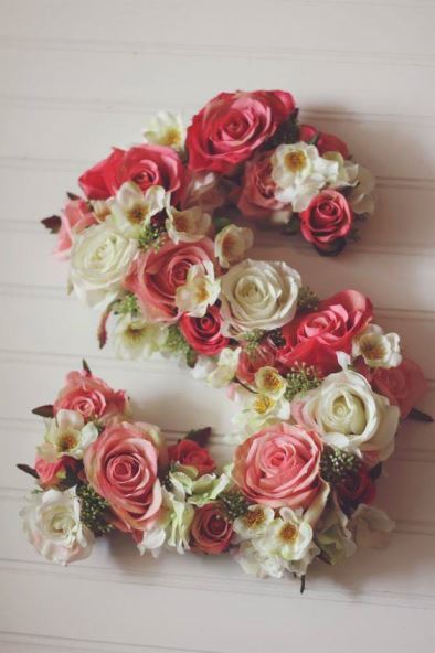 decoração casamento letras decorativas flores