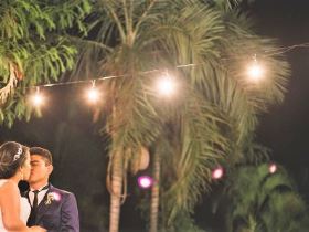 casamento luzes externo noite