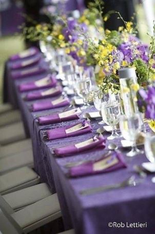 casamento roxo mesa