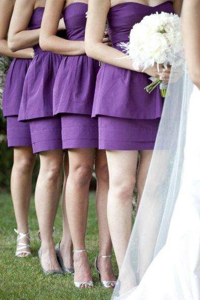 casamento roxo madrinhas vestido